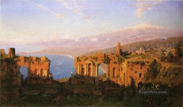 ウィリアム・スタンリー・ハゼルタイン Painting - タオルミーナのローマ劇場跡 シチリアの風景 ルミニズム ウィリアム・スタンリー・ハゼルティン